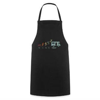 Motorhome Driver Camping Car Weekend Vintage - Cooking Apron - black - Front - AI Model Male 185 dark (185cm)