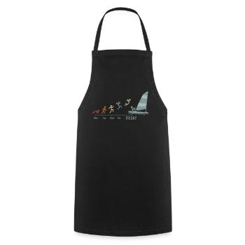 Sailor Sail Boat Sailing Ship Sailing Yacht - Cooking Apron - black - Front - AI Model Male 185 dark (185cm)
