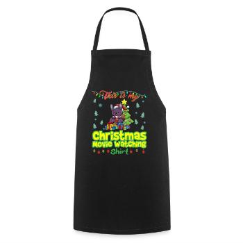 This Is My Christmas Movie Watching Shirt - Cooking Apron - black - Front - AI Model Male 185 dark (185cm)