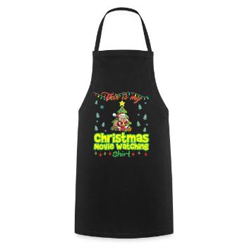 This Is My Christmas Movie Watching Shirt - Cooking Apron - black - Front - AI Model Male 185 dark (185cm)