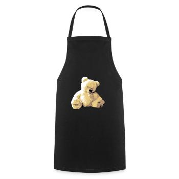 Teddy Bear Teddy Bear Cartoon Teddy bear Motif - Cooking Apron - black - Front - AI Model Male 185 dark (185cm)