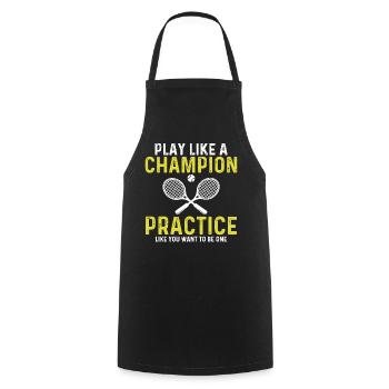 Play like a champion as you want to be - Cooking Apron - black - Front - AI Model Male 185 dark (185cm)