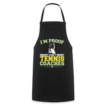 I am the proof that mommy the tennis coach - Cooking Apron - black - Front - AI Model Male 185 dark (185cm)