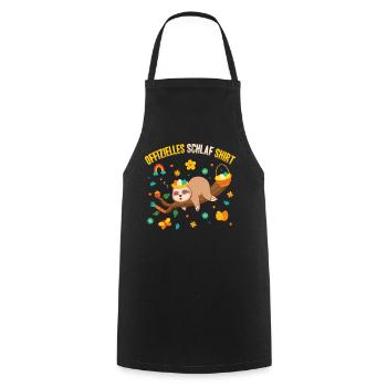 Official Sleep Shirt Cute Easter Sloth - Cooking Apron - black - Front - AI Model Male 185 dark (185cm)
