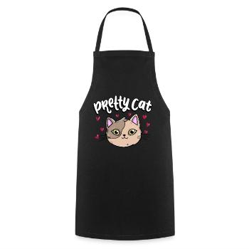 Pretty Cat Meow Kitten Animal Rights Movement Advocacy - Cooking Apron - black - Front - AI Model Male 185 dark (185cm)