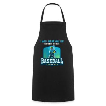 Ich werde dich mit meinem Baseballschläger - Kochschürze - Schwarz - Vorne - AI Model Male 185 dark (185cm)