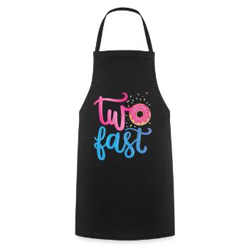Deux | rapides Chemise d’anniversaire Donut | Beignet - Tablier de cuisine - noir - Devant - AI Model Male 185 dark (185cm)