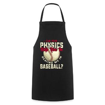 La physique peut-elle m’aider à me lancer dans le baseball? - Tablier de cuisine - noir - Devant - AI Model Male 185 dark (185cm)