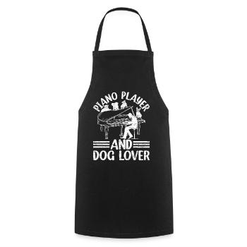 Piano Player And Dog Lover - Pianist Playing Keybo - Cooking Apron - black - Front - AI Model Male 185 dark (185cm)