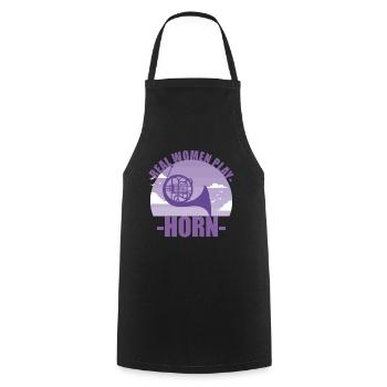 Horn Instrument Musician Girl Gift - Cooking Apron - black - Front - AI Model Male 185 dark (185cm)