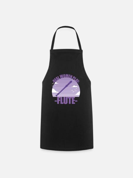 Flöte Instrument Musikerin Mädchen Geschenk - Kochschürze - Schwarz