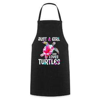 Just A Girl Who Loves Turtles - Kochschürze - Schwarz - Vorne - AI Model Male 185 dark (185cm)