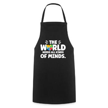 Le monde a besoin de toutes sortes d’esprits - Tablier de cuisine - noir - Devant - AI Model Male 185 dark (185cm)