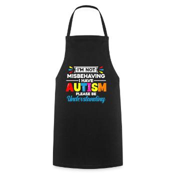 Autism - Cooking Apron - black - Front - AI Model Male 185 dark (185cm)