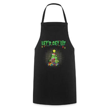 Let's Get Lit Advent Season Christmas Party X-Mas - Cooking Apron - black - Front - AI Model Male 185 dark (185cm)