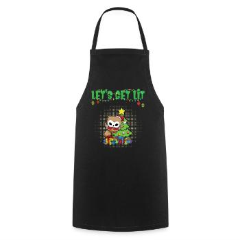 Let's Get Lit Advent Season Christmas Party X-Mas - Cooking Apron - black - Front - AI Model Male 185 dark (185cm)