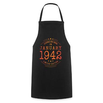 Anniversaire Janvier 1942 Edition Limitée Millésime - Tablier de cuisine - noir - Devant - AI Model Male 185 dark (185cm)