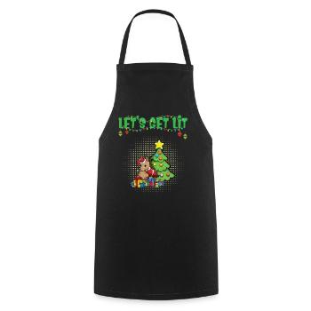 Let's Get Lit Advent Season Christmas Party X-Mas - Cooking Apron - black - Front - AI Model Male 185 dark (185cm)