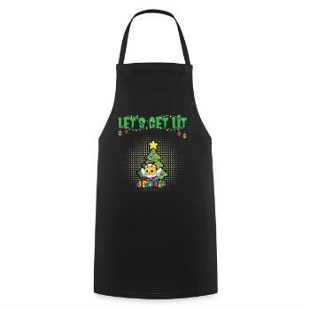 Let's Get Lit Advent Season Christmas Party X-Mas - Cooking Apron - black - Front - AI Model Male 185 dark (185cm)