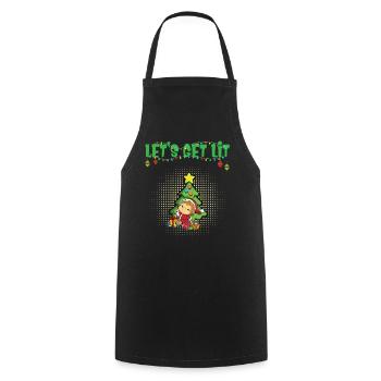 Let's Get Lit Advent Season Christmas Party X-Mas - Cooking Apron - black - Front - AI Model Male 185 dark (185cm)