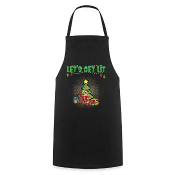Let's Get Lit Advent Season Christmas Party X-Mas - Cooking Apron - black - Front - AI Model Male 185 dark (185cm)