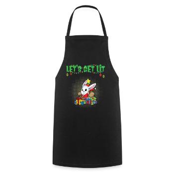 Let's Get Lit Advent Season Christmas Party X-Mas - Cooking Apron - black - Front - AI Model Male 185 dark (185cm)