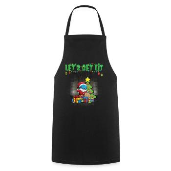Let's Get Lit Advent Season Christmas Party X-Mas - Cooking Apron - black - Front - AI Model Male 185 dark (185cm)