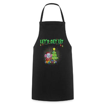 Let's Get Lit Advent Season Christmas Party X-Mas - Cooking Apron - black - Front - AI Model Male 185 dark (185cm)