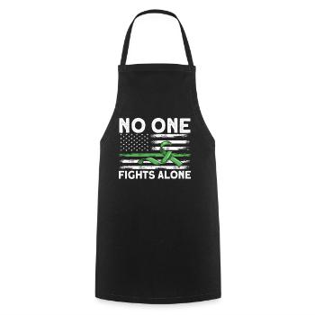 No One Fights Alone - Cooking Apron - black - Front - AI Model Male 185 dark (185cm)