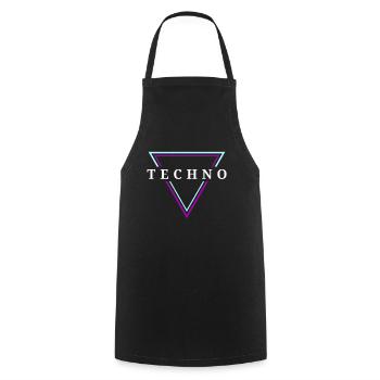 Techno House Party EDM Festival Goa Electro Rave - Kochschürze - Schwarz - Vorne - AI Model Male 185 dark (185cm)