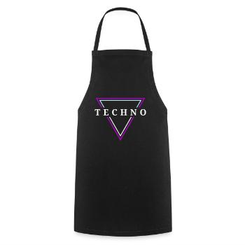 Techno House Party EDM Festival Goa Electro Rave - Tablier de cuisine - noir - Devant - AI Model Male 185 dark (185cm)