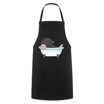 Mole Bathing Bathtub - Cooking Apron - black - Front - AI Model Male 185 dark (185cm)