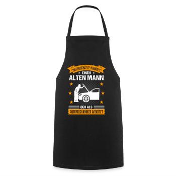 Automechaniker Alter Mann Spruch Herren Geschenk - Kochschürze - Schwarz - Vorne - AI Model Male 185 dark (185cm)