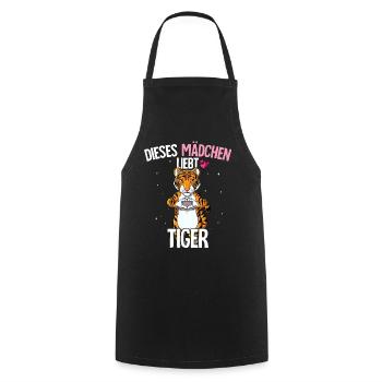 Tiger Mädchen - Kochschürze - Schwarz - Vorne - AI Model Male 185 dark (185cm)
