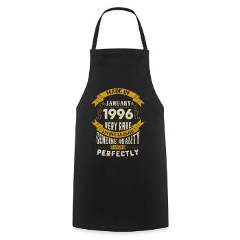 Januar 1996 Vintage Jahrgang Geburtstag - Kochschürze - Schwarz - Vorne - AI Model Male 185 dark (185cm)