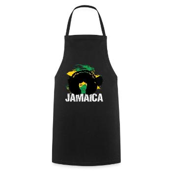 Jamaica Afro Diva Flag Colors Collage - Cooking Apron - black - Front - AI Model Male 185 dark (185cm)