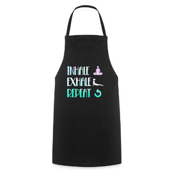 Inspirez expirez Répétez le yoga - Tablier de cuisine - noir - Devant - AI Model Male 185 dark (185cm)