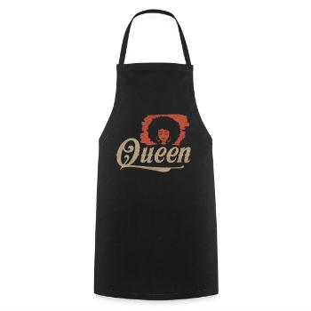 Queen Afro Silhouette - Cooking Apron - black - Front - AI Model Male 185 dark (185cm)