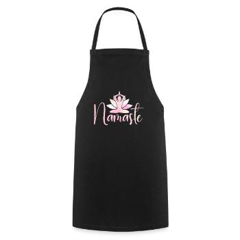 Namaste Lotus Flower Meditation Yoga - Kochschürze - Schwarz - Vorne - AI Model Male 185 dark (185cm)