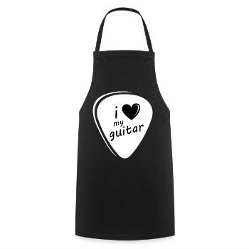 J’aime ma guitare Symbol Plectrum guitar - Tablier de cuisine - noir - Devant - AI Model Male 185 dark (185cm)