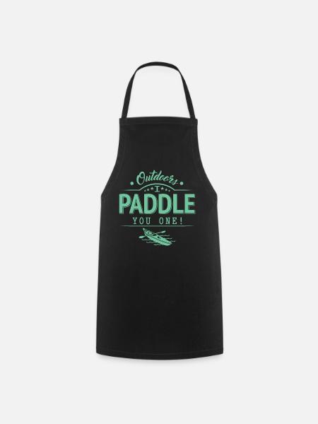 Draußen Paddele ich dir eins - Kochschürze - Schwarz