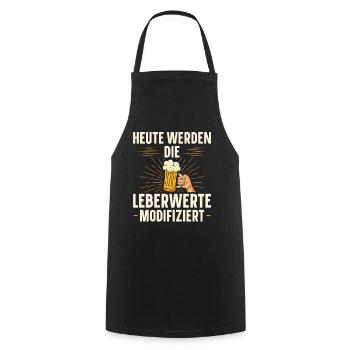 HEUTE WERDEN DIE LEBERWERTE MODIFIZIERT Bier - Kochschürze - Schwarz - Vorne - AI Model Male 185 dark (185cm)