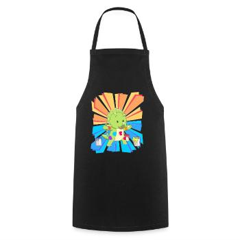 Geburtstagsgeschenk Kinder Kindergarten malen bunt - Kochschürze - Schwarz - Vorne - AI Model Male 185 dark (185cm)
