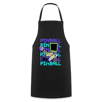 Retro Vintage Pinball Machine - Pinball Machine - Cooking Apron - black - Front - AI Model Male 185 dark (185cm)