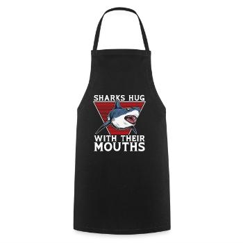 Marine Biology Shark Hug With Underwater Animals - Cooking Apron - black - Front - AI Model Male 185 dark (185cm)