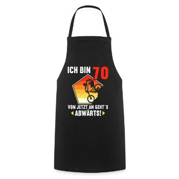 Ich bin 70 Ab jetzt gehts abwärts 70 Geburtstag - Kochschürze - Schwarz - Vorne - AI Model Male 185 dark (185cm)