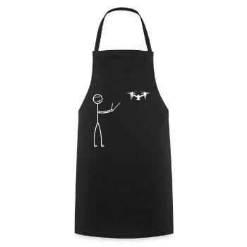 Quadcopter Drone Pilot Stick Figure - Drôle de drone - Tablier de cuisine - noir - Devant - AI Model Male 185 dark (185cm)