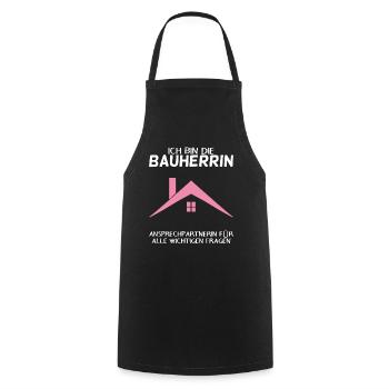 Bauherrin Eigenheim Hausbau Baustelle Richtfest - Kochschürze - Schwarz - Vorne - AI Model Male 185 dark (185cm)