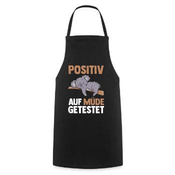Tested positive for tired koala - Cooking Apron - black - Front - AI Model Male 185 dark (185cm)