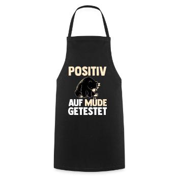 Testé positif pour l’ours fatigué - Tablier de cuisine - noir - Devant - AI Model Male 185 dark (185cm)